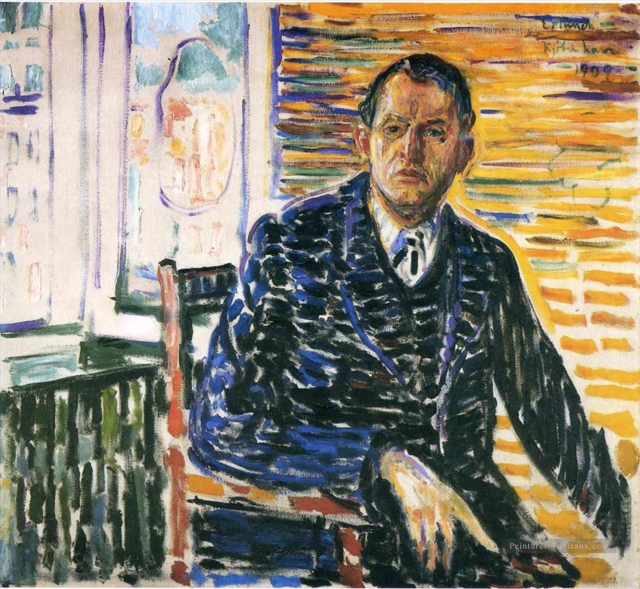 autoportrait au professeur jacobson de l’hôpital 1909 Edvard Munch Peintures à l'huile